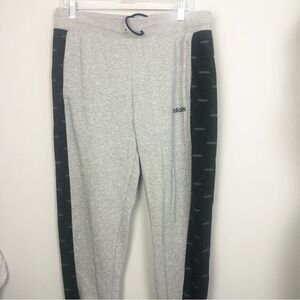 ADIDAS | Gray & Black Drawstring Waist Sweatpants Joggers Women’s Size Large